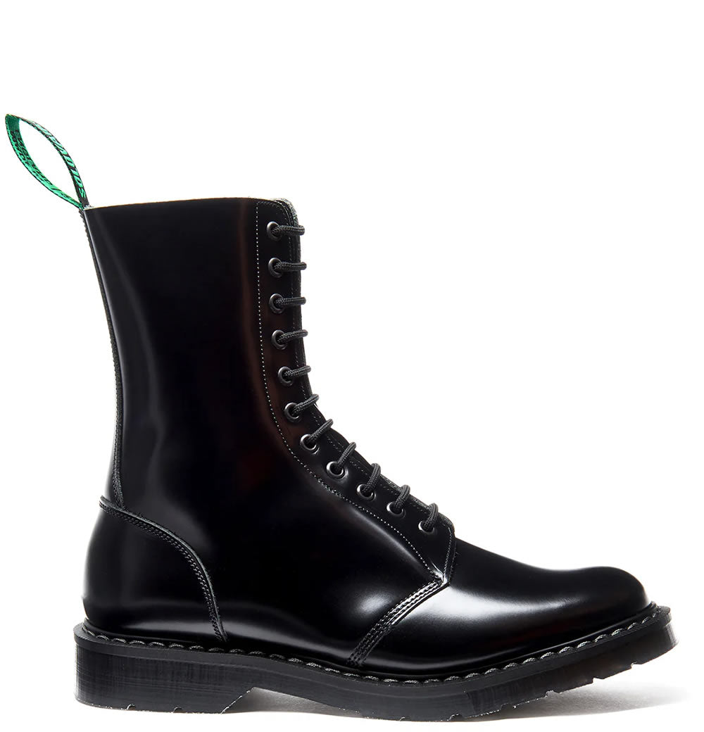 Astronaut Boot - 11 Eye Black Hi Shine Leather