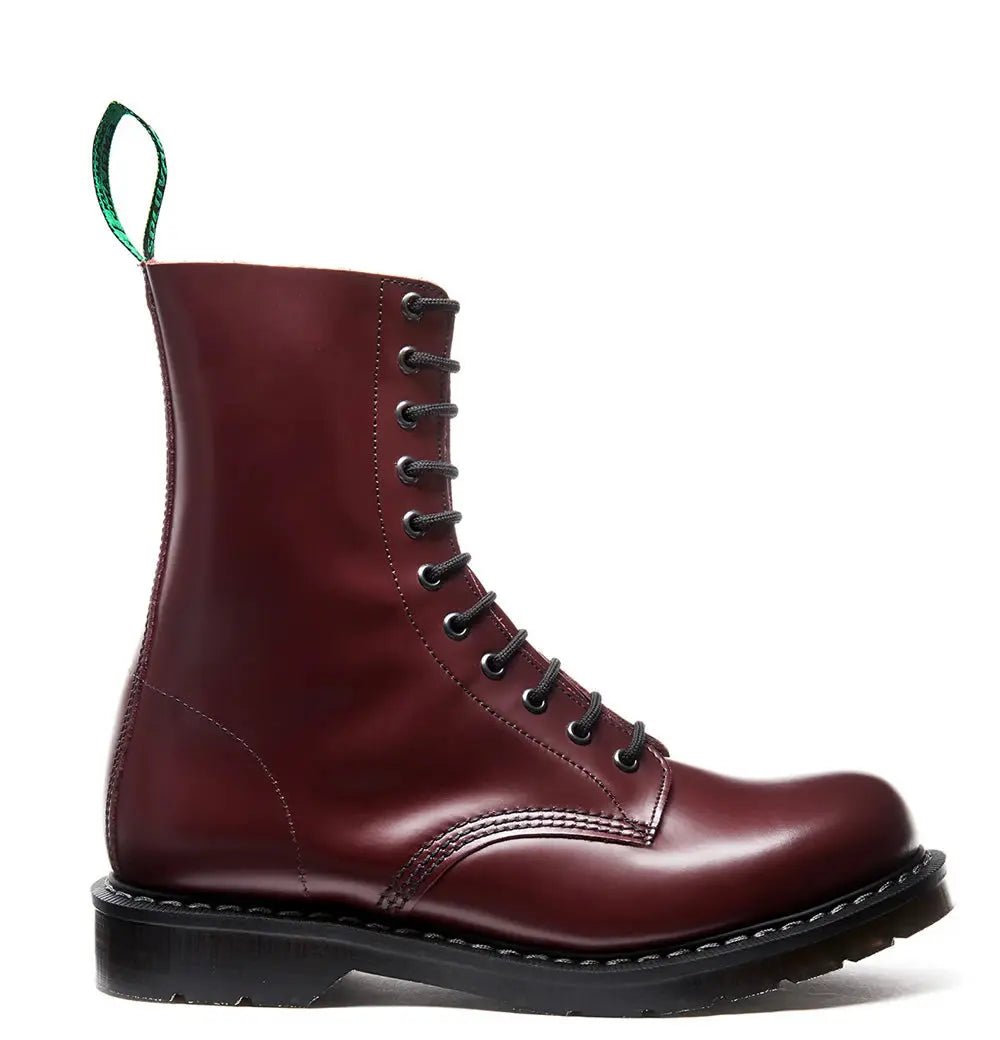 Derby Boot - 11 Eye Oxblood Hi Shine Leather Solovair