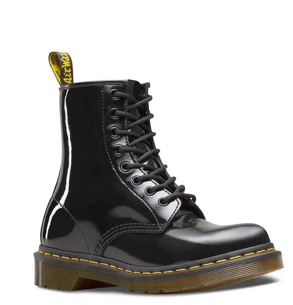 Dr Martens 1460 Black Patent Lamper 8-Eye Leather Boots Dr Martens
