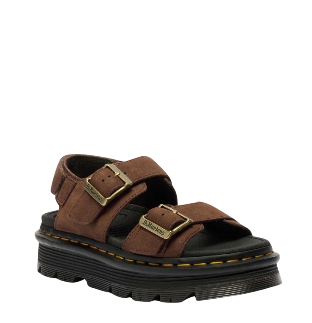 Zebzag - Sepia Brown Nubuck - Adjustable Womans Sandal Dr Martens