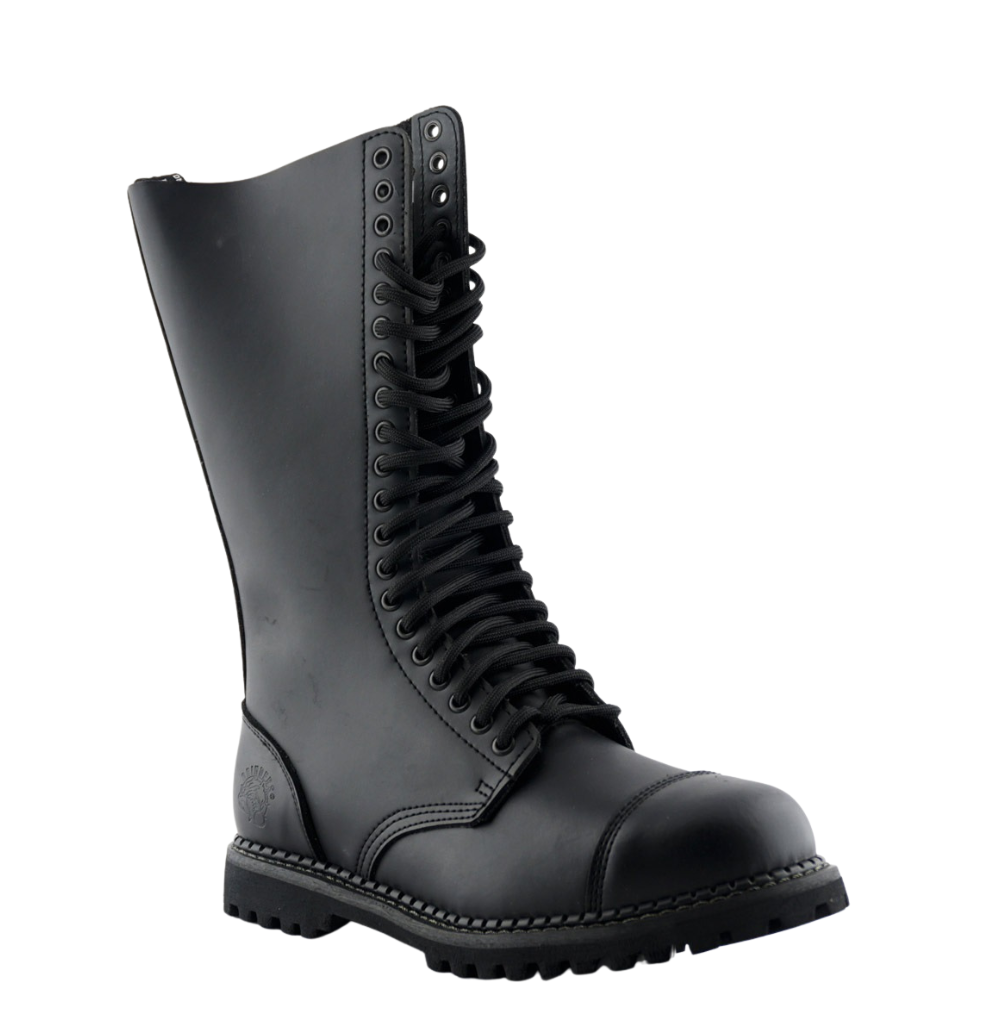 King CS 20 Eye Boot - Black Smooth Leather Grinders