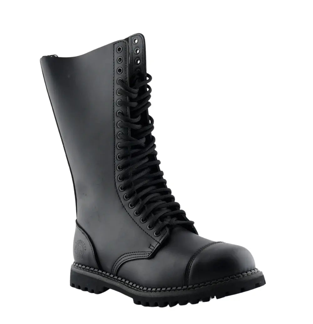King CS 20 Eye Boot - Black Smooth Leather Grinders