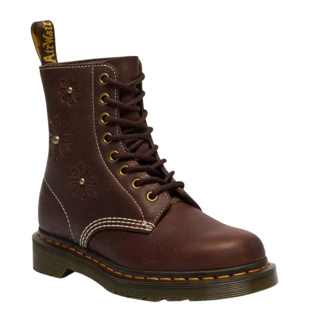 1460 - Pascal Flower Dark Brown Boots Dr Martens