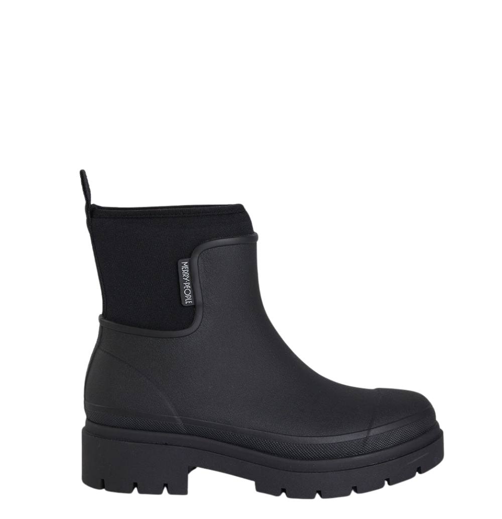 Tully Platform Wellington Boots - Black Merry People