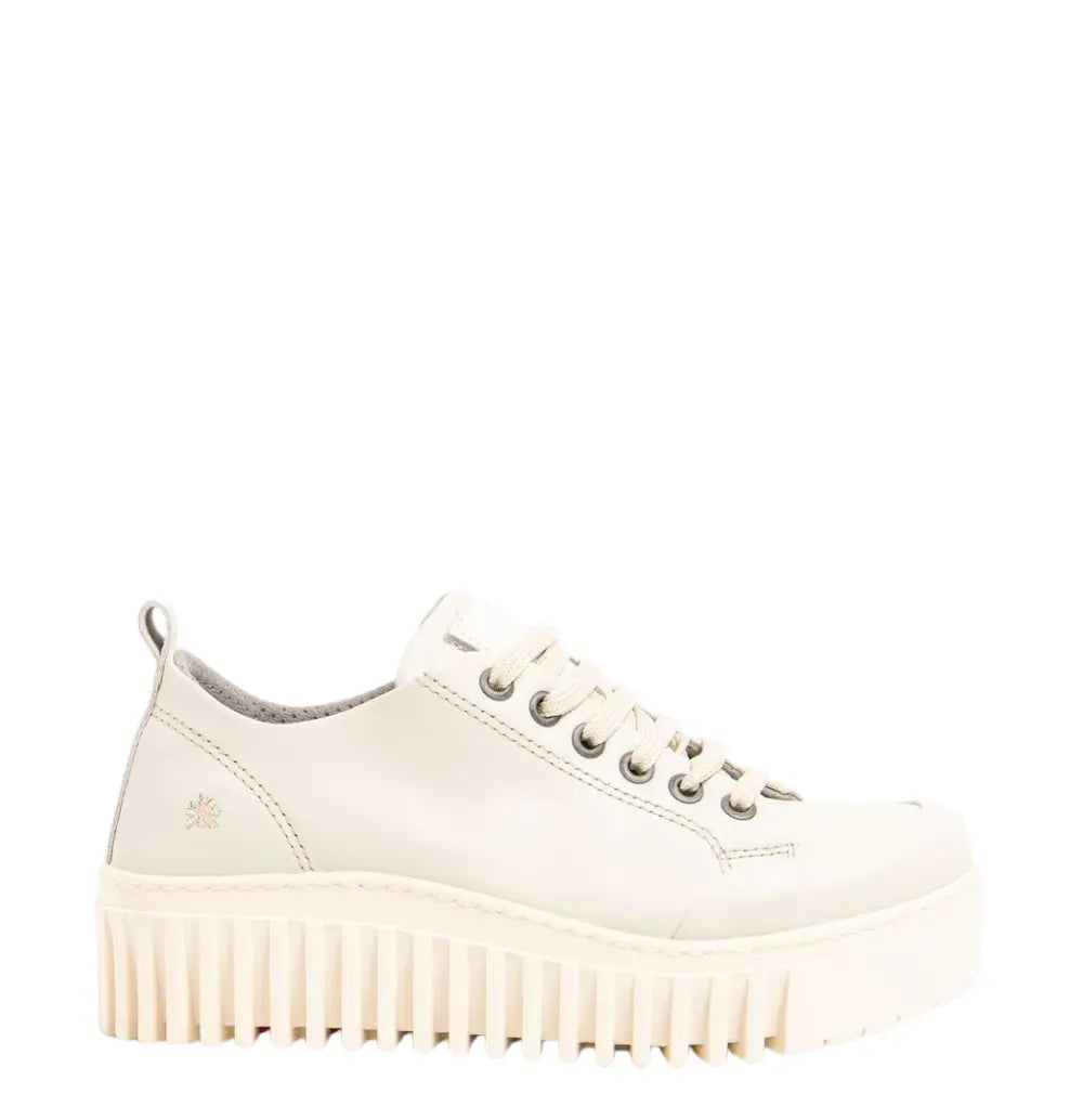 Brighton Platform Leather Shoes - Cream ART