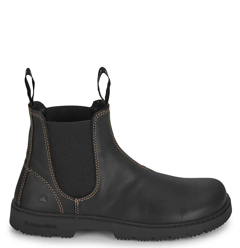 5262 - Black Leather Boot (Barefoot) El Naturalista