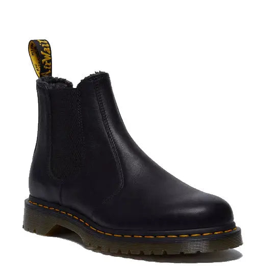 2976 Faux Fur - Grizzly Black Boots Dr Martens