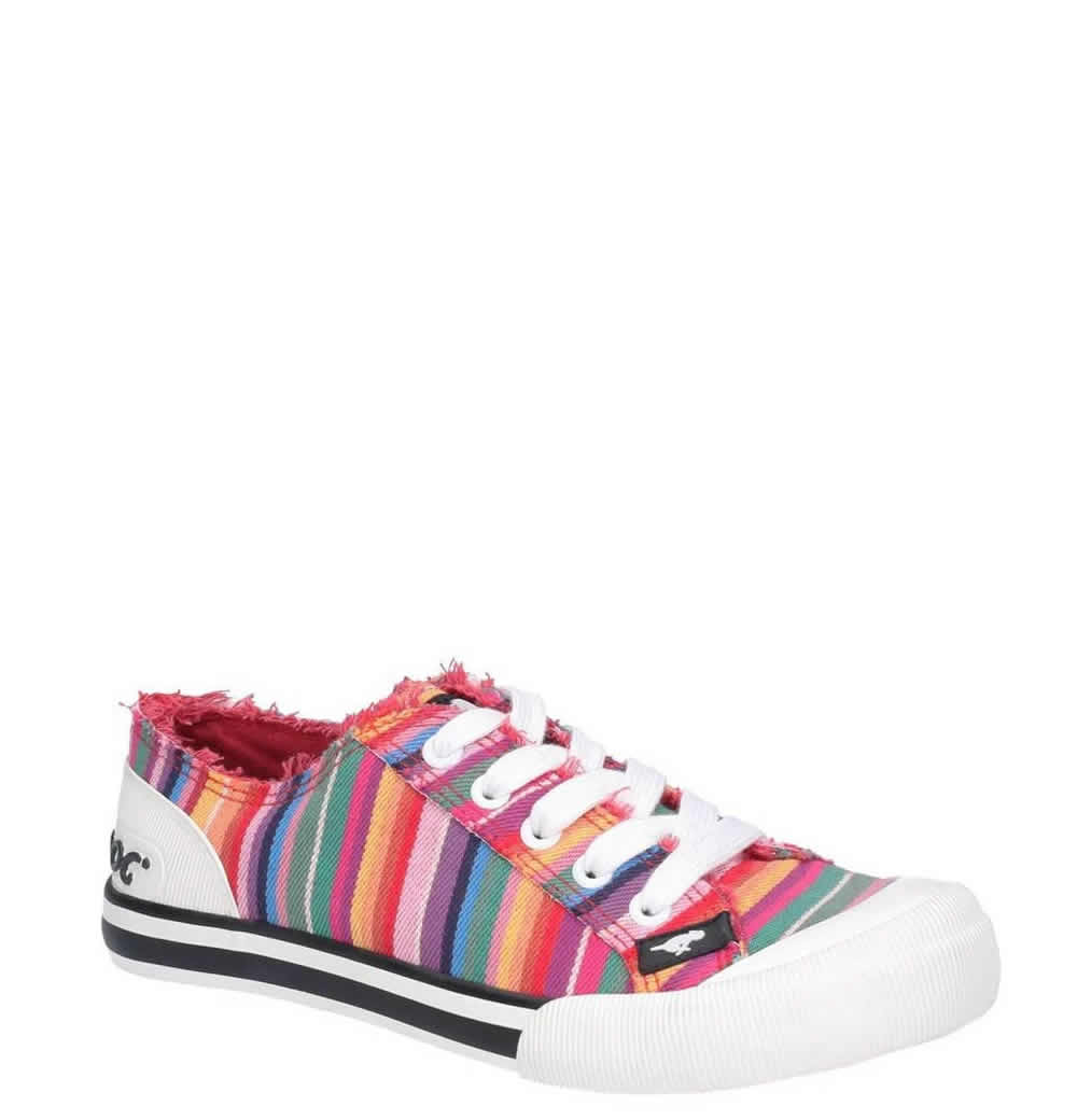 Jazzin Eden Stripe Lace Up Beach Shoe