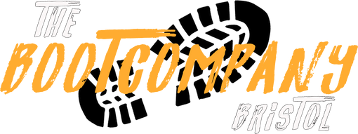 The logo for The Boot Company - Largest range or Dr Martens Shoe, Boots and Sandals as well as reknown for Blundstone, R.M. Williams and Caterpillar