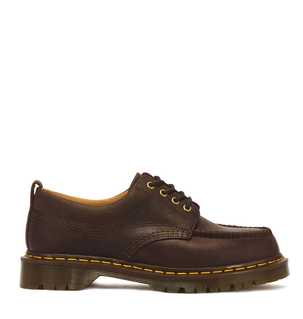 Dr. Martens Lowell Crazy Horse Moc Toe Shoes - Dark Brown