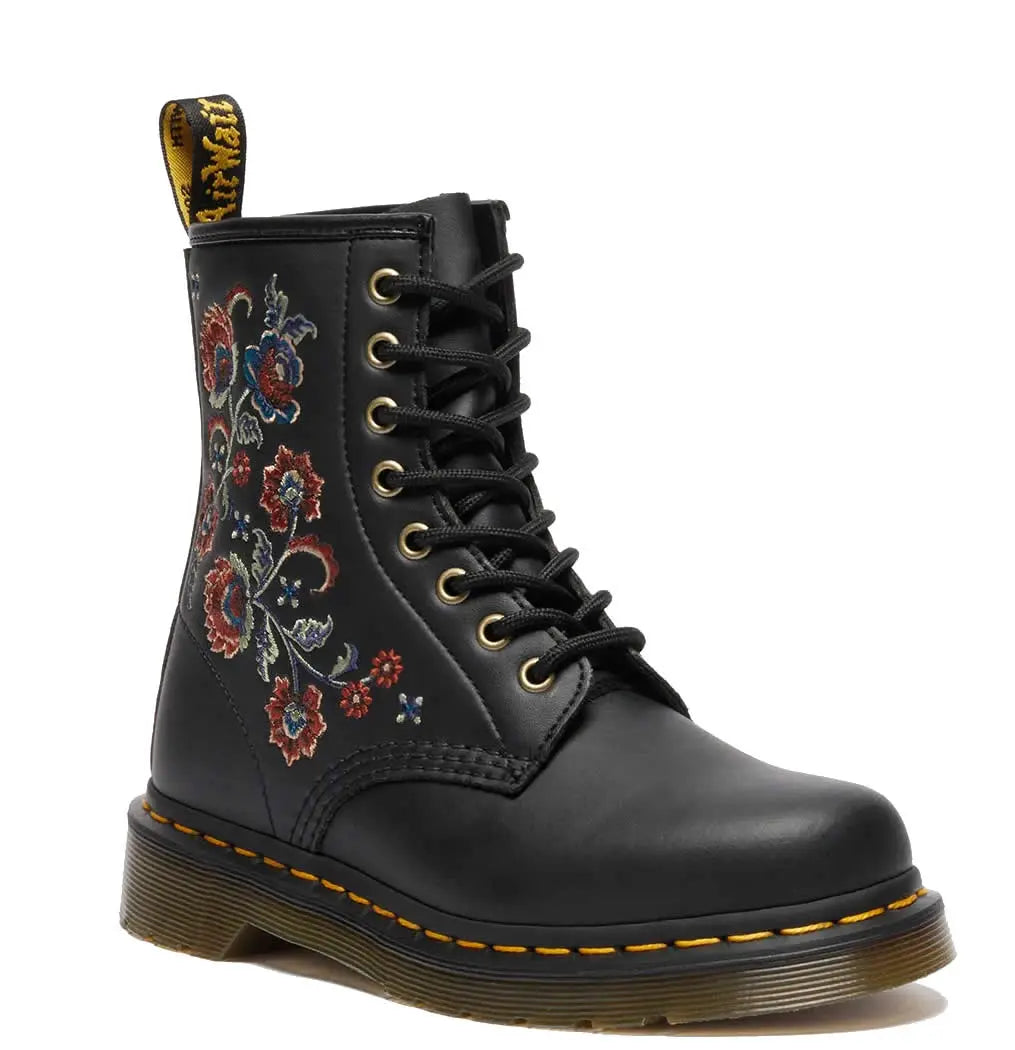 1460 Vonda 8-Eye Leather Floral Boot Dr Martens