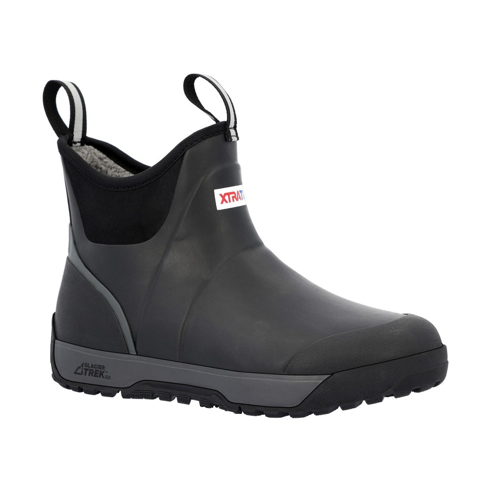 Black ADB Ice Boot with gray sole and XTRATUF logo, designed for wet ice and surfaces.