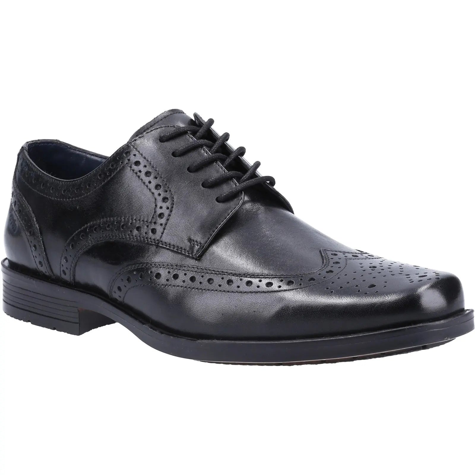 Hush Puppies Brace Boys' Brogue School Shoe in Black Hush Puppies