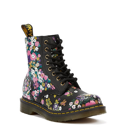 1460 - Floral Black Boots