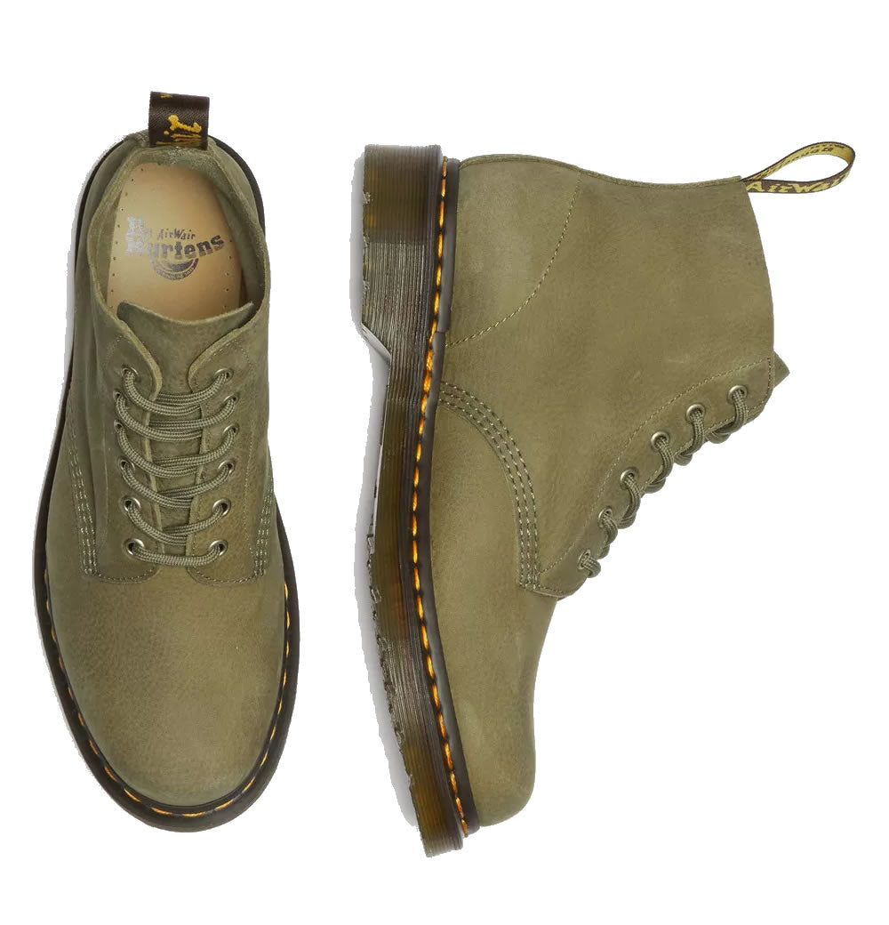 101 - Muted Olive Tumbled Nubuck