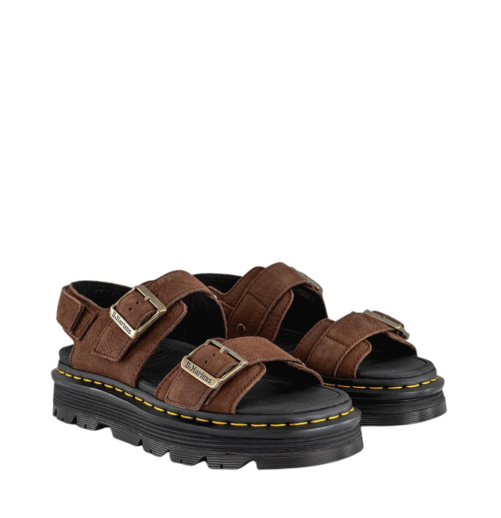 Zebzag - Sepia Brown Nubuck - Adjustable Womans Sandal Dr Martens
