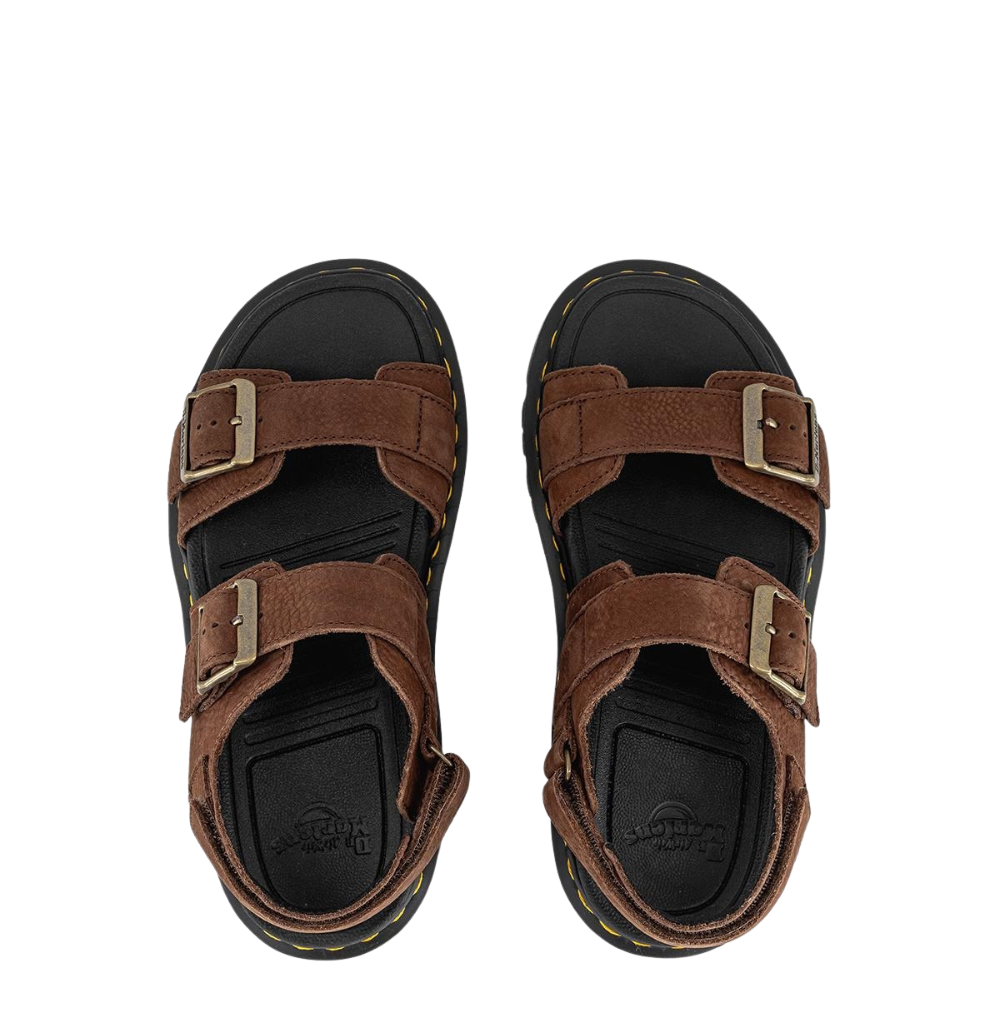 Zebzag - Sepia Brown Nubuck - Adjustable Womans Sandal Dr Martens