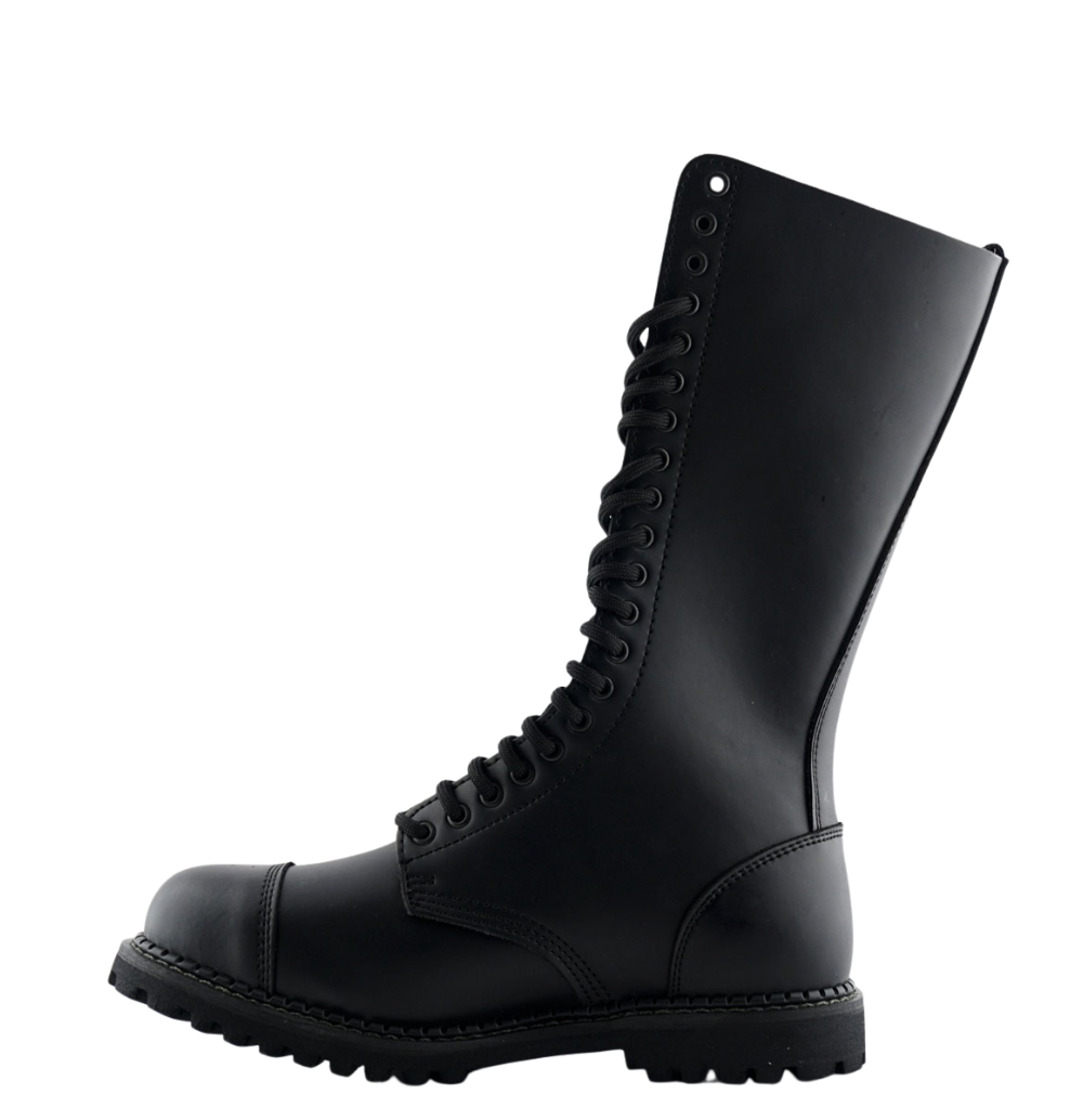 King CS 20 Eye Boot - Black Smooth Leather