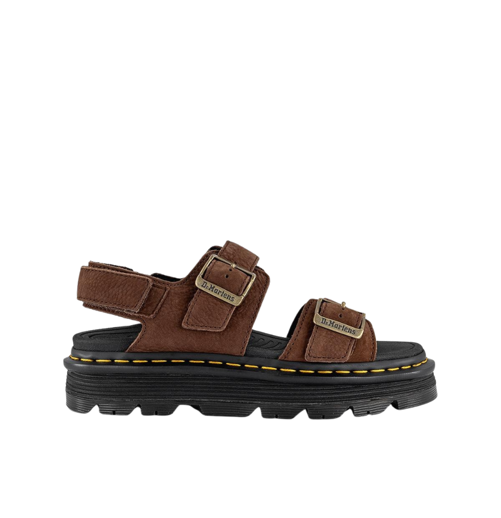 Zebzag - Sepia Brown Nubuck - Adjustable Womans Sandal Dr Martens