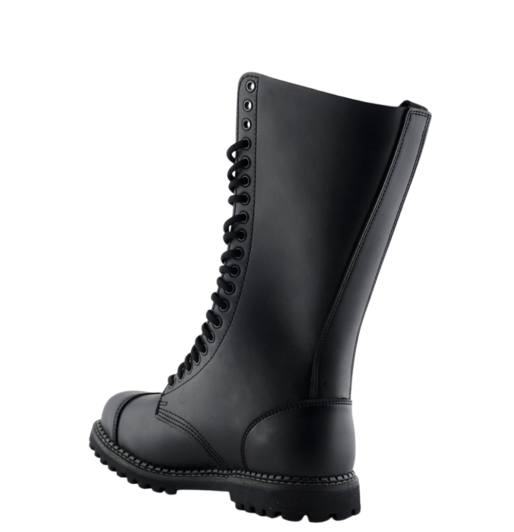 King CS 20 Eye Boot - Black Smooth Leather