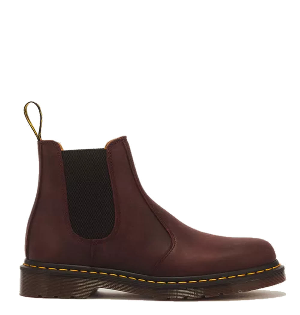 Dr Marten 2976 YS Crazy Horse Chelsea Boots - Cherry Red
