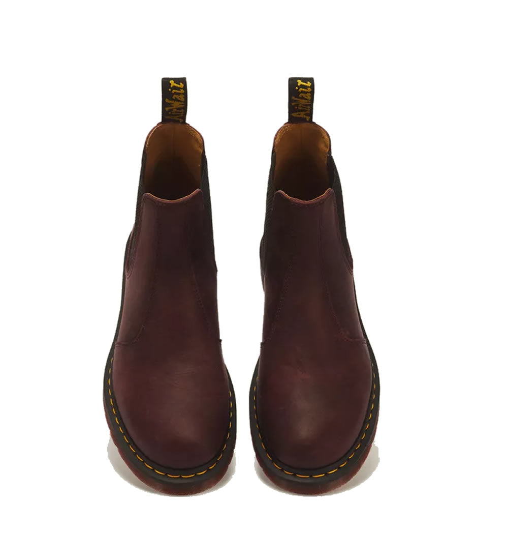 Dr Martens 2976 YS Crazy Horse Chelsea Boots - Cherry Red