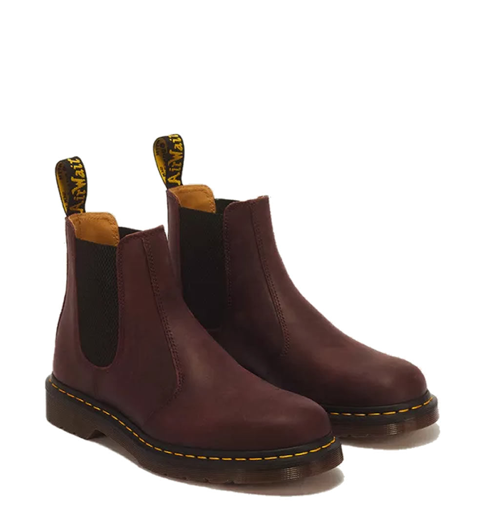 Dr Martens 2976 YS Crazy Horse Chelsea Boots - Cherry Red