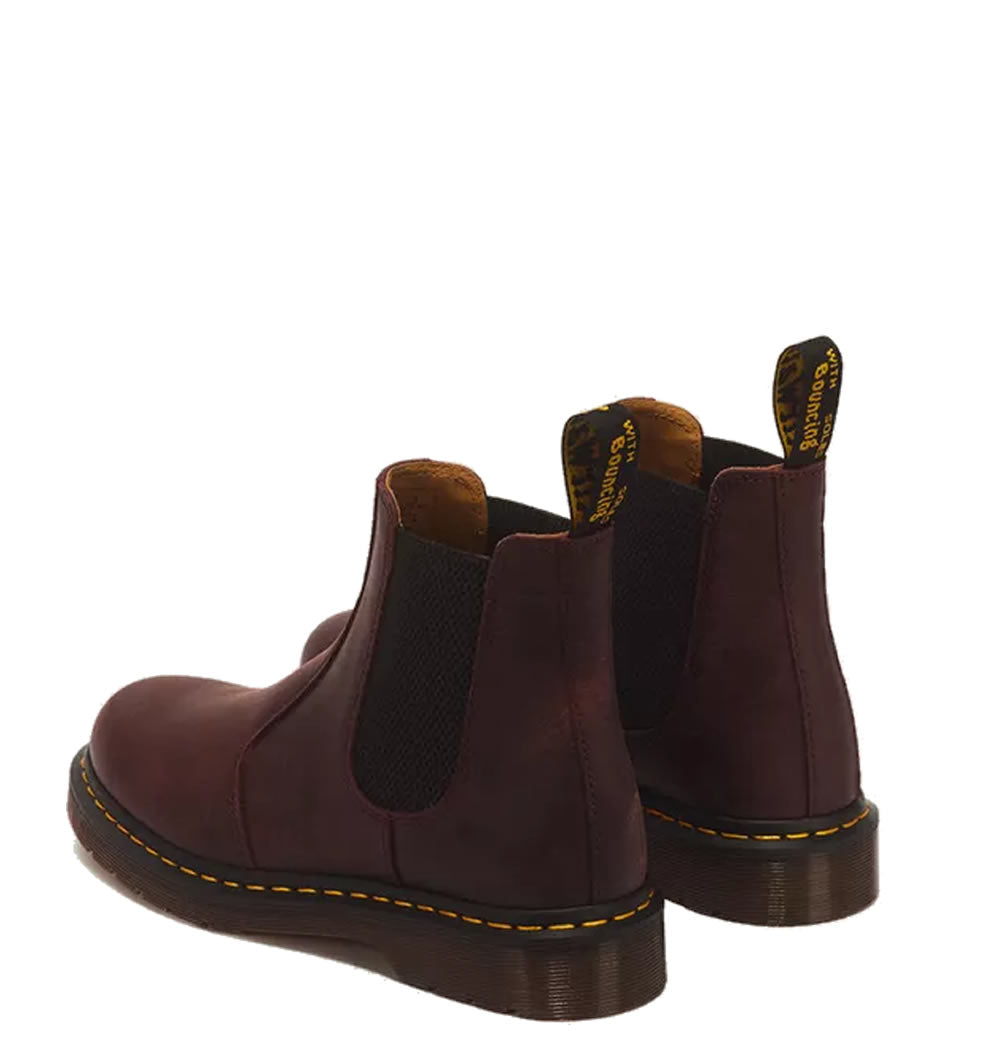 Dr Martens 2976 YS Crazy Horse Chelsea Boots - Cherry Red