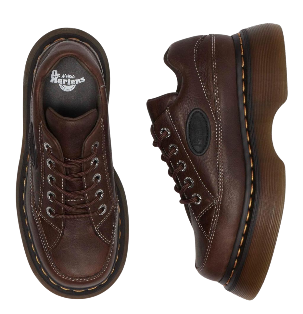 Buzz 5 Eye Shoes in Grizzly Leather - Brown