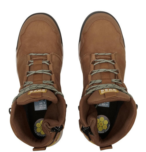 3056 Brown - Side Zip Safety Boot