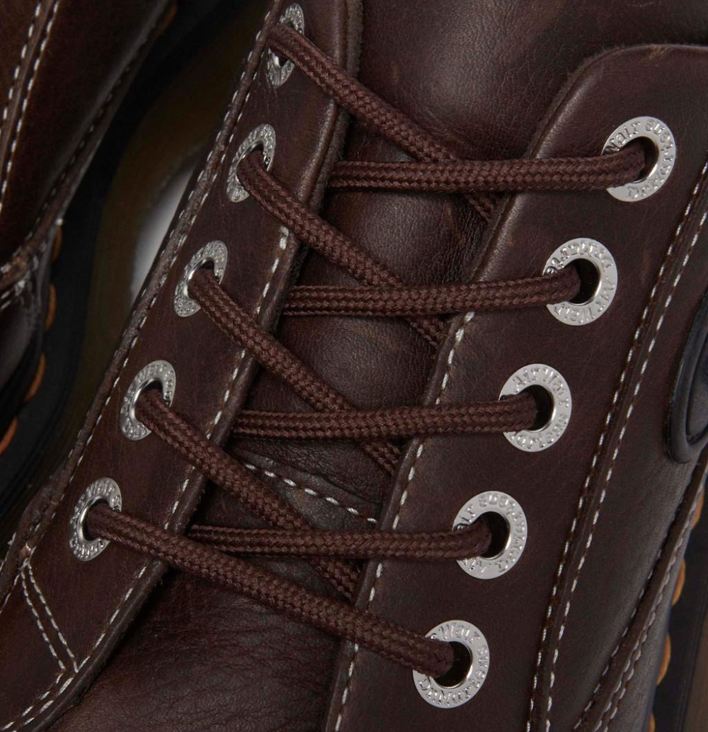 Buzz 5 Eye Shoes in Grizzly Leather - Brown