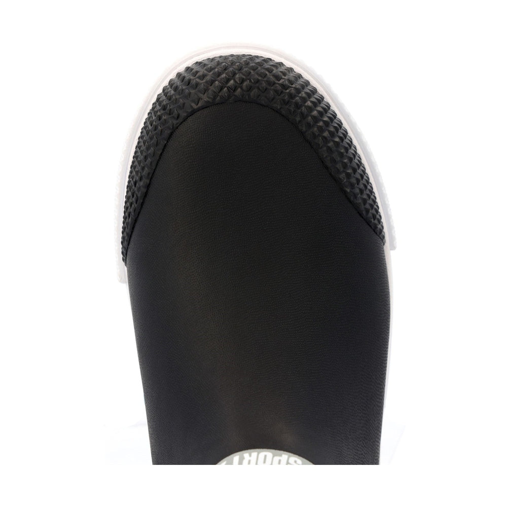 Black 6" Ankle Deck Boot Sport with textured toe cap and white sole, made from PROLITE foam.
