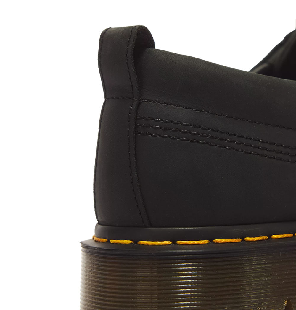 Dr Martens Lowell 4 Eye Crazy Horse Leather Moc Toe Shoes - Black