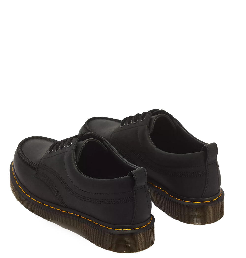 Dr Martens Lowell 4 Eye Crazy Horse Leather Moc Toe Shoes - Black