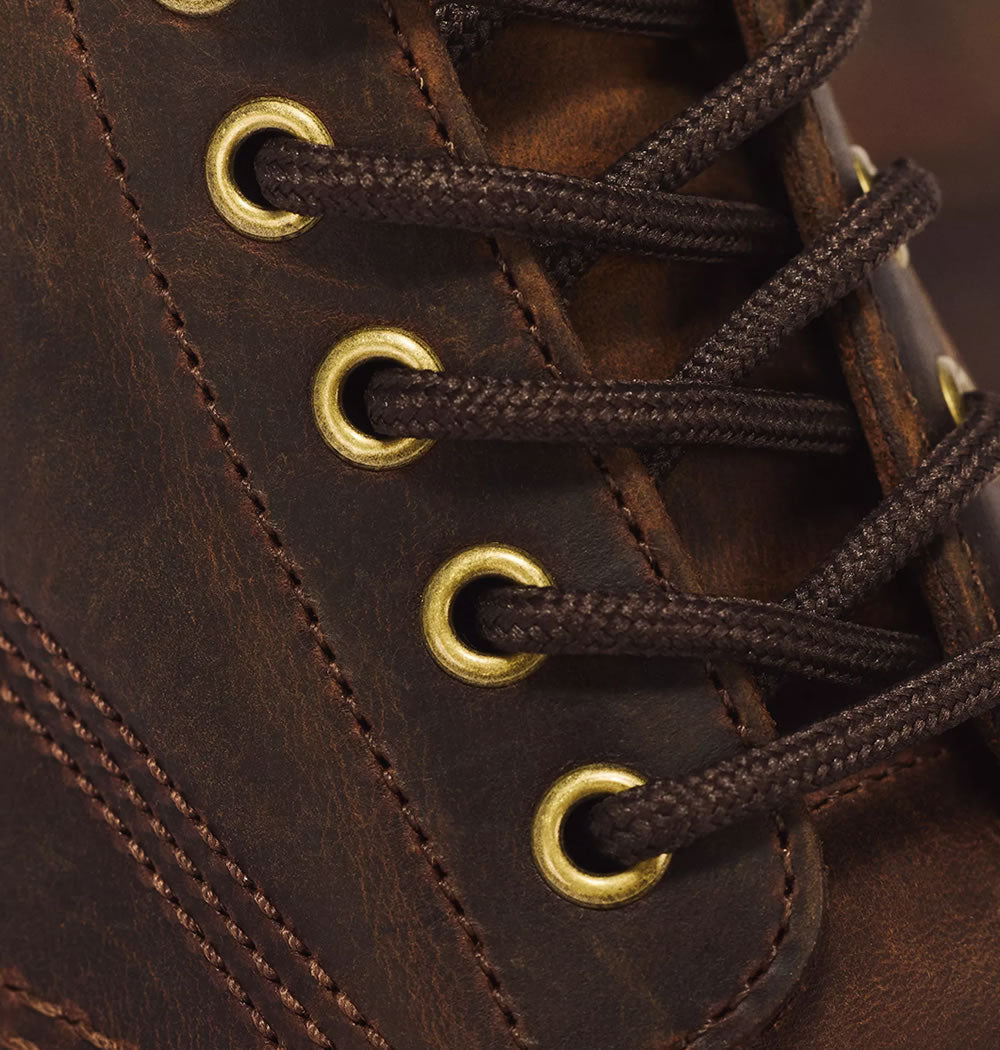 Lowell Chukka 6 Eye Crazy Horse Leather Moc Toe Boots - Dark Brown
