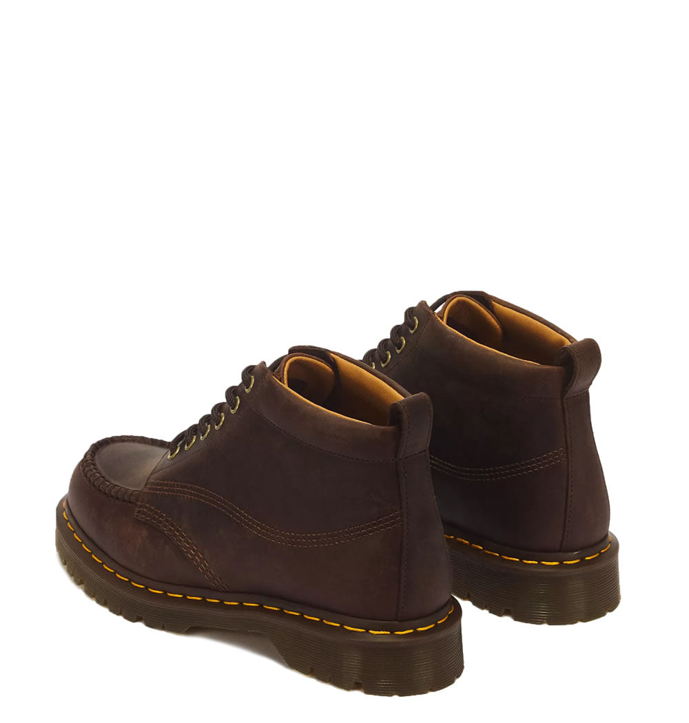 Lowell Chukka 6 Eye Crazy Horse Leather Moc Toe Boots - Dark Brown
