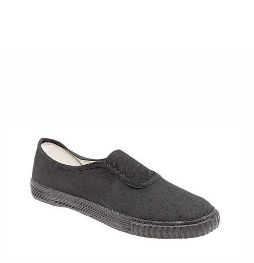 KBK Shoes - Black Slip-On Plimsoll