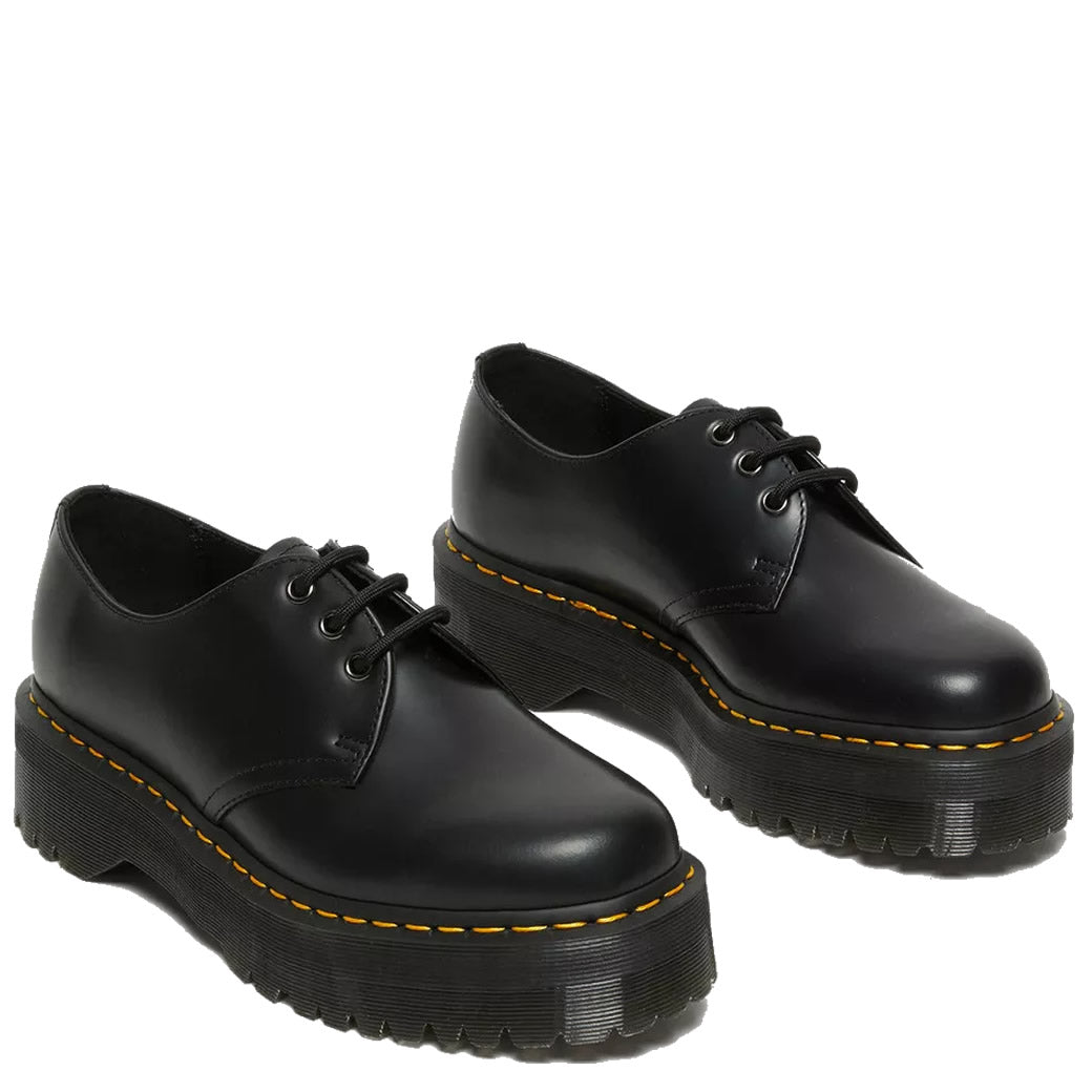 1461 Quad - Black Smooth Leather Shoes