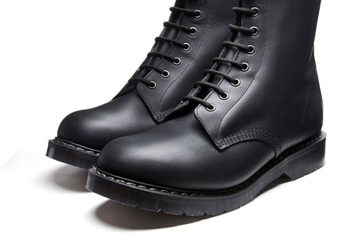 Derby Boot - Black Greasy Leather