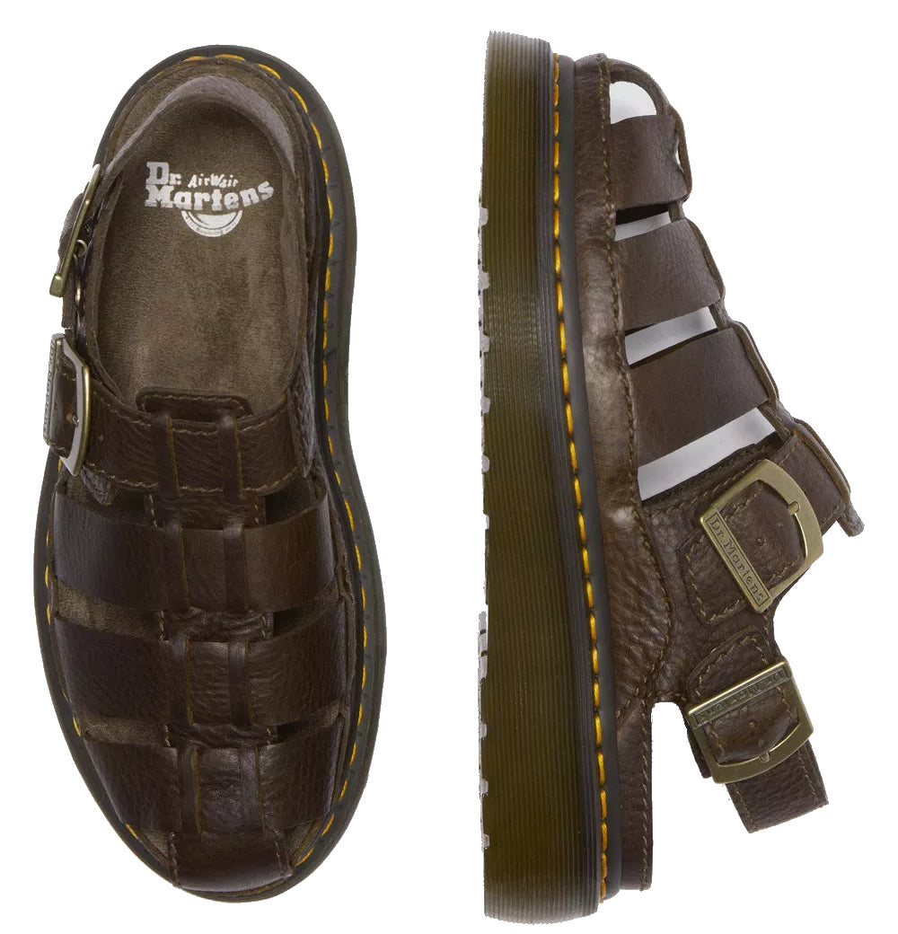 Dr Martens Wrenlie Fisherman Sandal Brown Leather Dr Martens