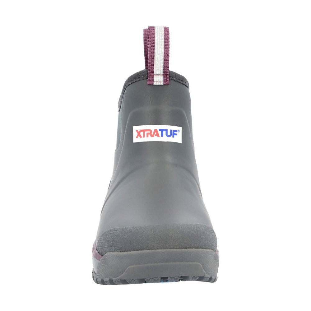 Gray XTRATUF ADB Ice Boot with purple and white pull tab, designed for wet ice and surfaces.