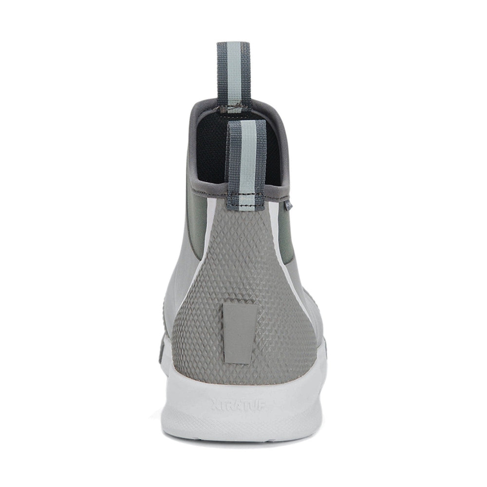 Xtratuf Ankle Deck Boot Sport in grey, featuring a textured heel and pull tab.
