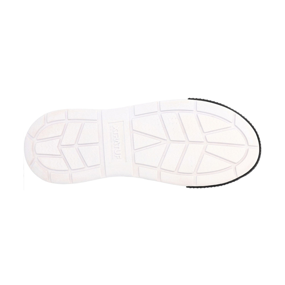 White XTRATUF Ankle Deck Boot Sport sole with multi-directional traction pattern.