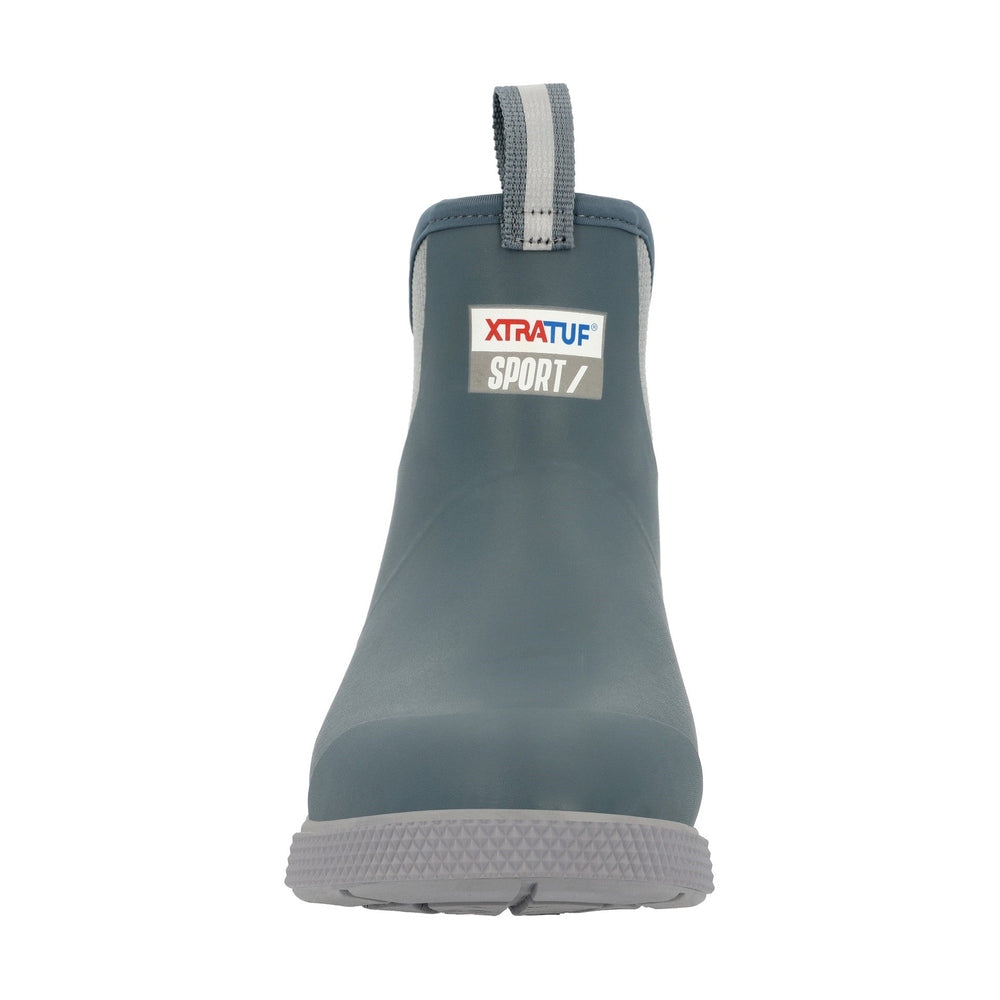 XTRATUF Sport Ankle Deck Boot in slate gray with a light gray sole and pull tab.