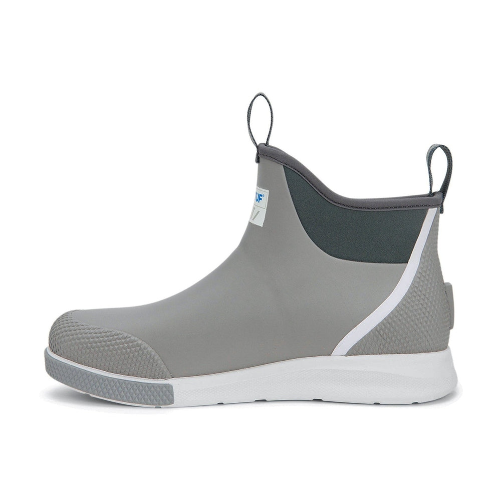 Xtratuf Ankle Deck Boot Sport in grey, featuring a slip-resistant sole and ankle-height design.