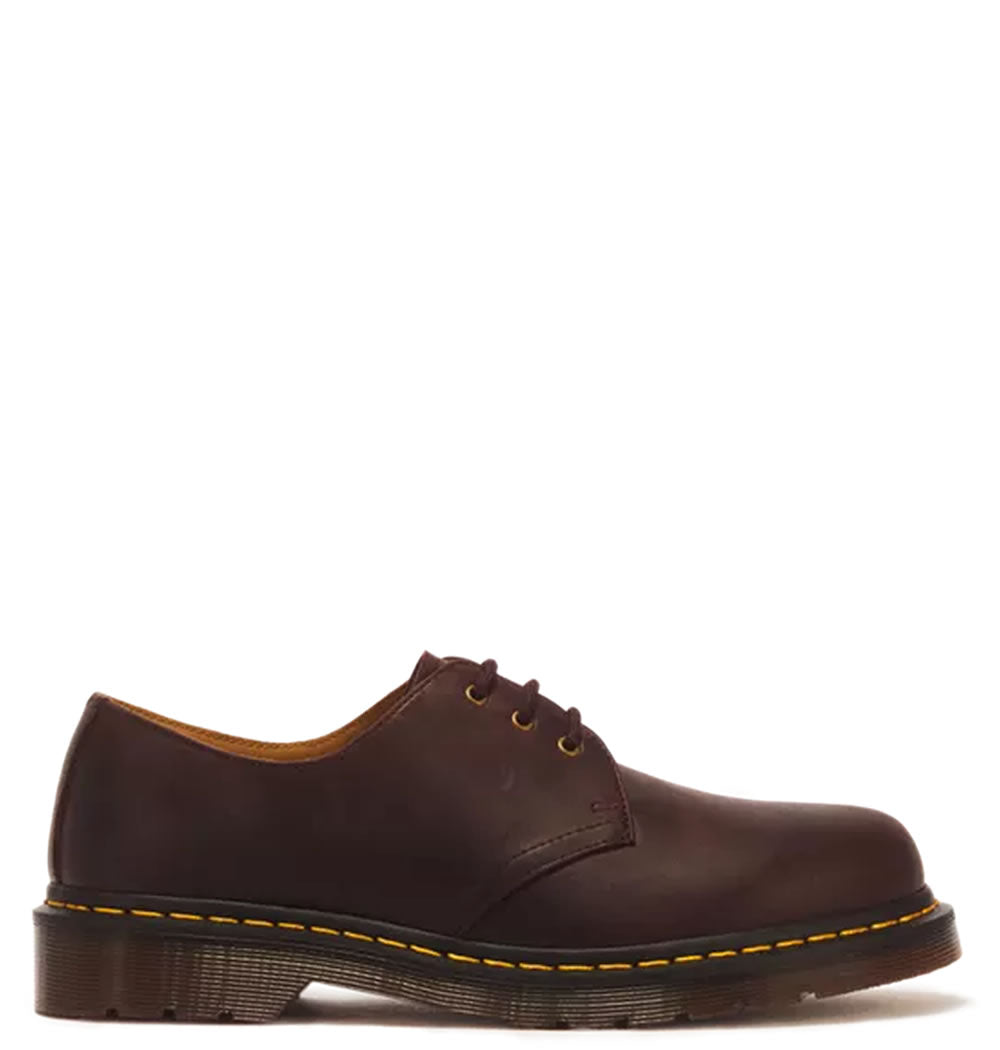 Dr Martens 1461 3 Eye Crazy Horse Leather Lace Up Shoes - Cherry Red