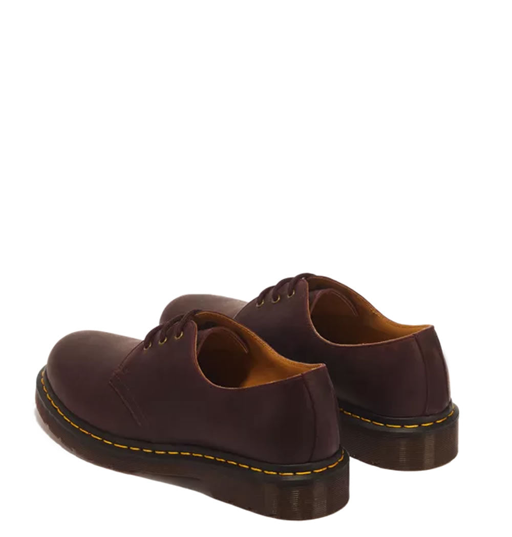 Dr Martens 1461 3 Eye Crazy Horse Leather Lace Up Shoes - Cherry Red