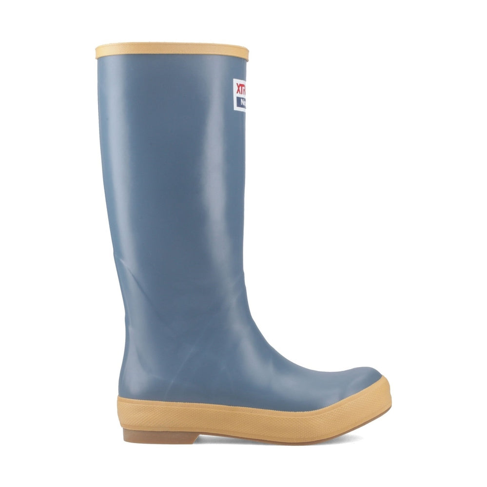 Blue Legacy 15" Wellington boot with tan sole and trim, featuring XTRATUF logo.