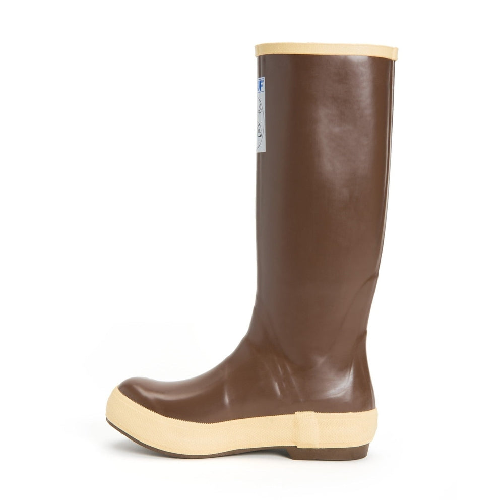Brown Xtratuf Salmon Sisters 15" Legacy Boot with a light tan sole and top trim.