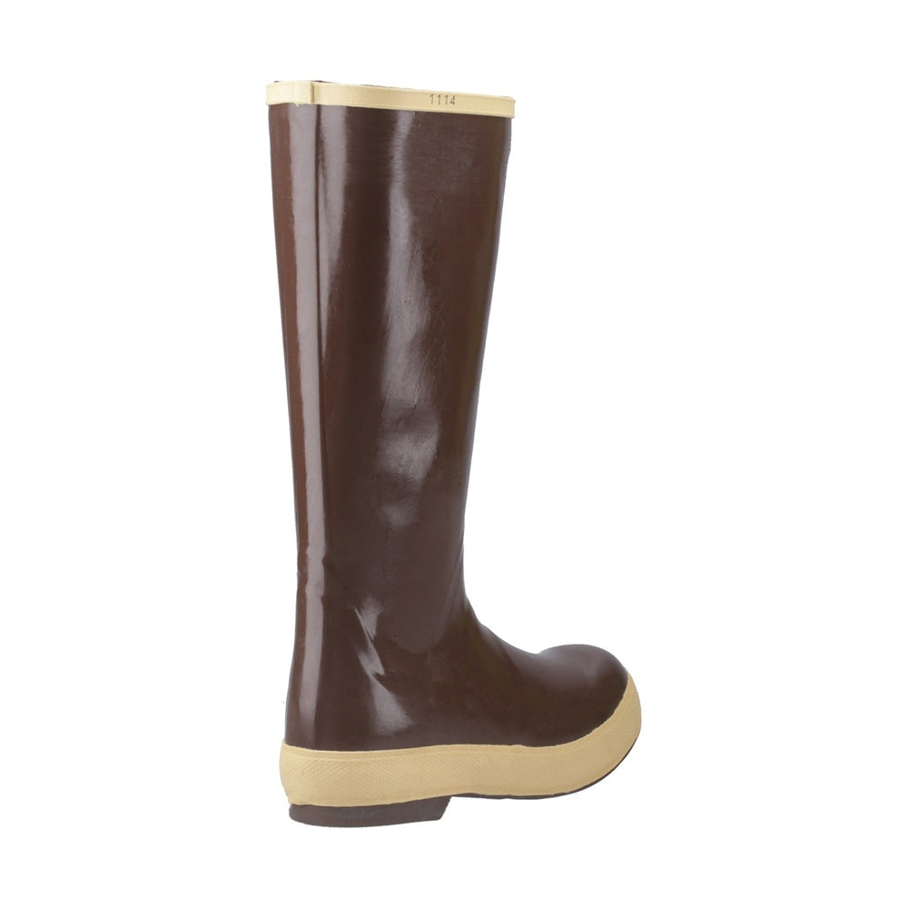Xtratuf Legacy 15" plain toe boot in copper/tan, featuring a tall brown shaft and light tan sole.